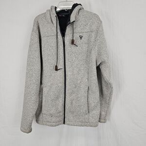 Stoic Gray Better Sweater Like Sherpa Lined Men's Size Large Hooded Jacket